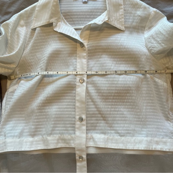 Elizabeth and James half sheer white button up collared shirt - Picture 3 of 11